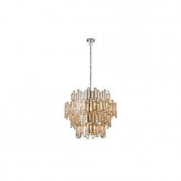 VIVIANA 15 Light Large Chrome and Crystal Ceiling Pendant