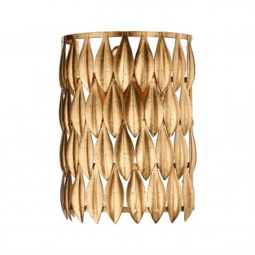 Leaf Design Gold Wall Light , Switched