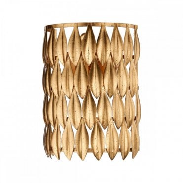 VOLCANO - Leaf Design Gold Wall Light , Switched