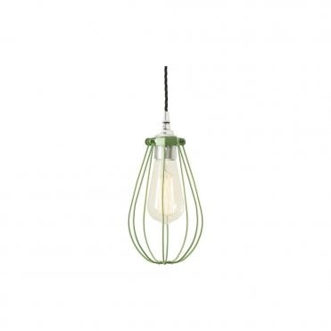 VOX - Vintage Cage Ceiling Pendant Light In Matte Powder Coated Sage Green