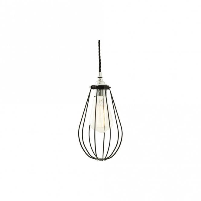 VOX - Vintage Cage Ceiling Pendant Light In Powder Coated Black