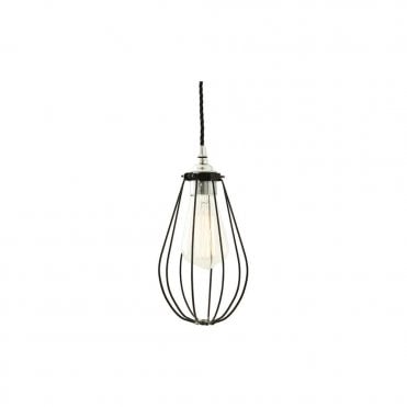 VOX - Vintage Cage Ceiling Pendant Light In Powder Coated Black