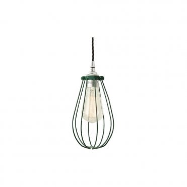 VOX - Vintage Cage Ceiling Pendant Light In Powder Coated Racing Green