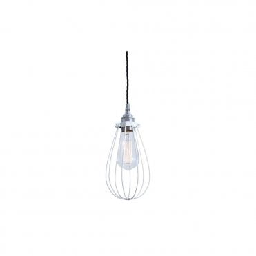 VOX - Vintage Cage Ceiling Pendant Light In Powder Coated White