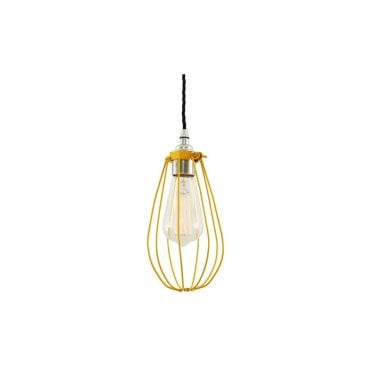 VOX - Vintage Cage Ceiling Pendant Light In Powder Coated Yellow