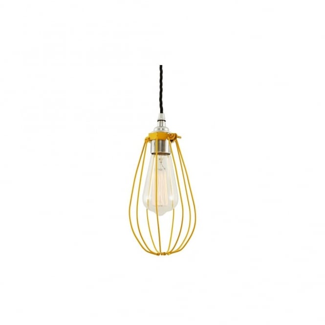 VOX - Vintage Cage Ceiling Pendant Light In Powder Coated Yellow