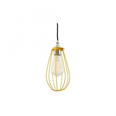 VOX - Vintage Cage Ceiling Pendant Light In Powder Coated Yellow