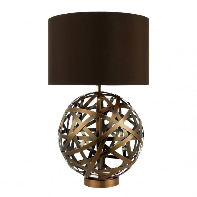 VOYAGE - Table Lamp Antique Copper Ball Complete With Shade