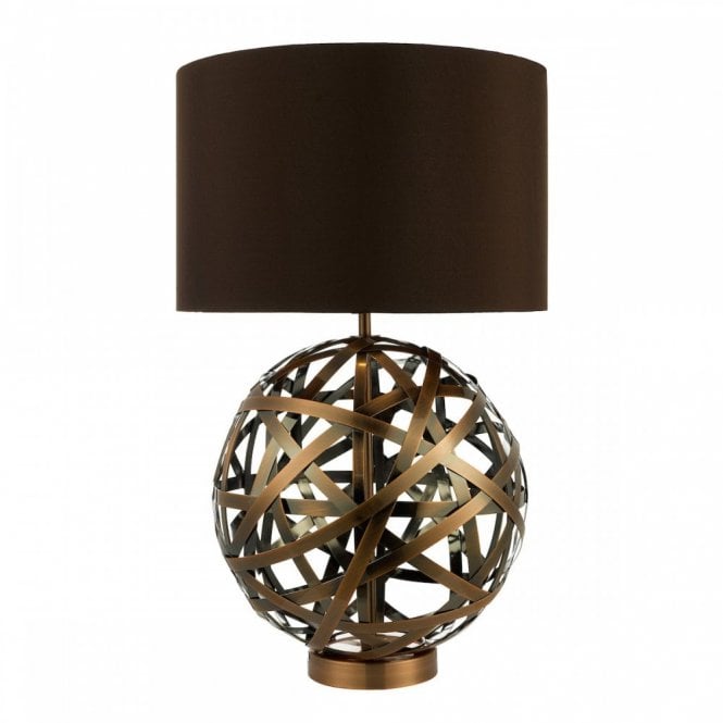 VOYAGE - Table Lamp Antique Copper Ball Complete With Shade