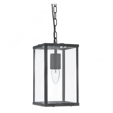VOYAGER - Matte Black Glazed Lantern Ceiling Pendant