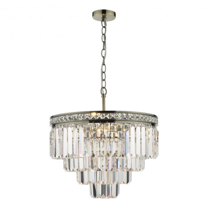 Vyana Pendant Antique Brass Crystal Chandelier
