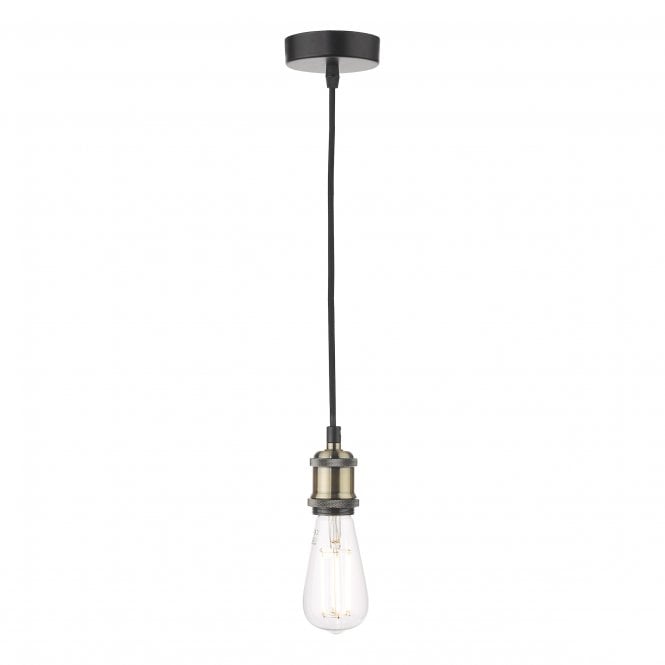 WACO Single E27 Suspension Antique Brass Matt Black
