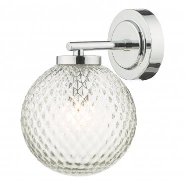 Wall Light Polished Chrome Glass Bathroom IP44