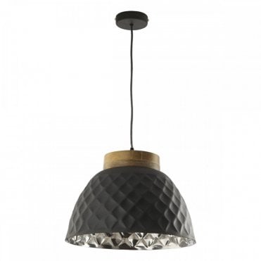 WAZIR Ceiling Pendant Grey and Mango Wood