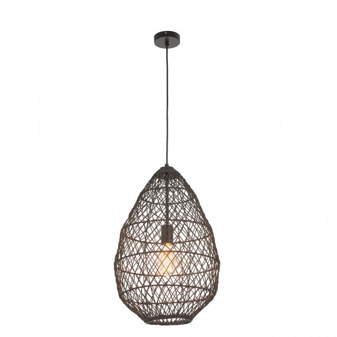 WEAVE Black Rattan Ceiling Pendant