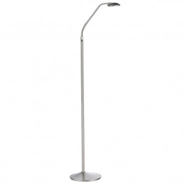 WELLINGTON Contemporary Satin Chrome Led Floor Lamp