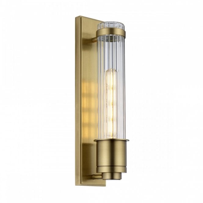 WELLINGTON Wall Light in Antique Brass For Bathrooms IP44 Rated