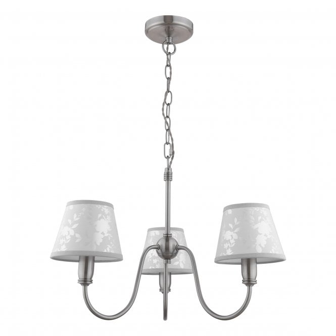 Westbourne 3 Light Pendant Polished Pewter with Grey Shades