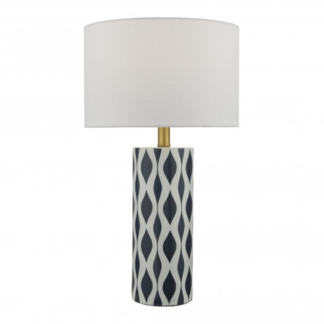 WEYLIN Table Lamp Blue And White Ceramic With Lamp Shade