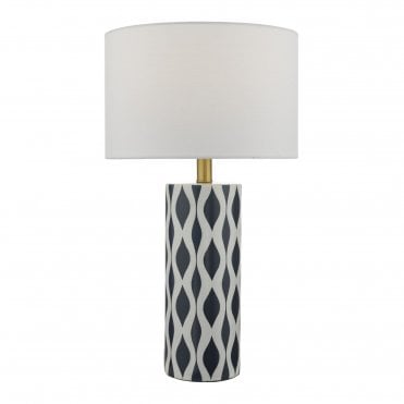 WEYLIN Table Lamp Blue And White Ceramic With Lamp Shade