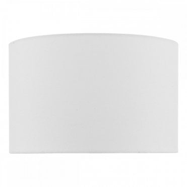 WHITE Faux Silk Lamp Shade Drum Shape 20 x 32cm