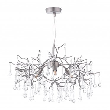 satin pewter and crystal ceiling pendant