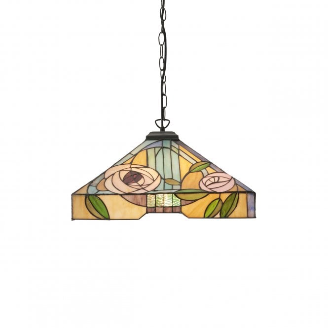 WILLOW - Large Art Nouveau Style Tiffany Ceiling Pendant Light
