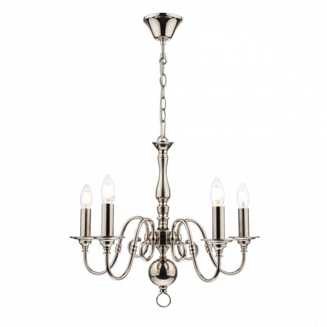 WINCHESTER 5 Light Pendant Ceiling Light in Polished Chrome