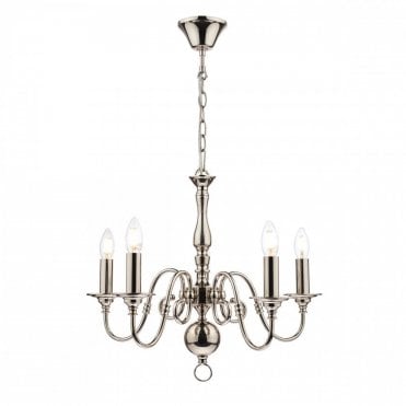 WINCHESTER 5 Light Pendant Ceiling Light in Polished Chrome