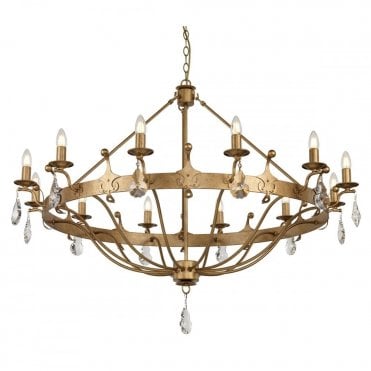 WINDSOR 12 Light Chandelier Gold Patina
