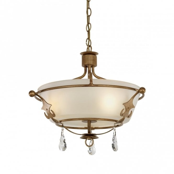 WINDSOR 3 Lt Semi-Flush/Pendant Gold Patina