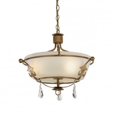 WINDSOR 3 Lt Semi-Flush/Pendant Gold Patina