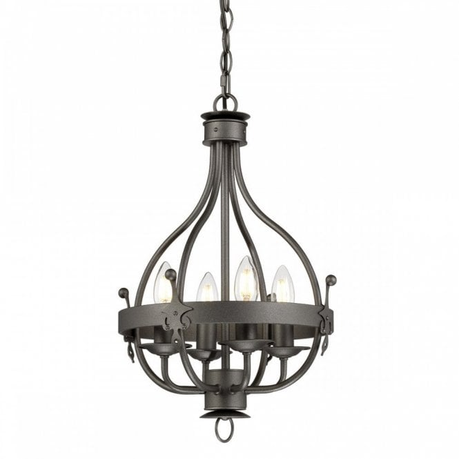 WINDSOR Graphite 4 Light Ceiling Pendant Crown Inspiration