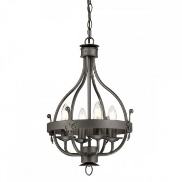 WINDSOR Graphite 4 Light Ceiling Pendant Crown Inspiration