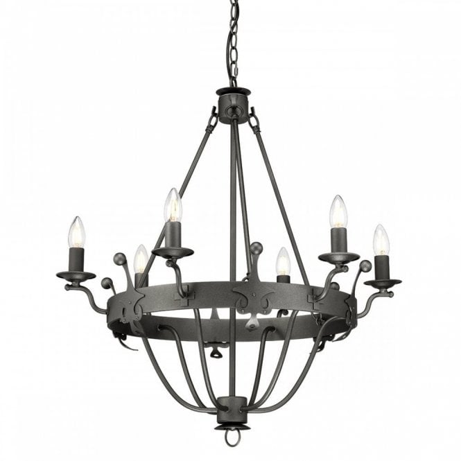 WINDSOR Graphite 6 Light Chandelier Regal Decoration