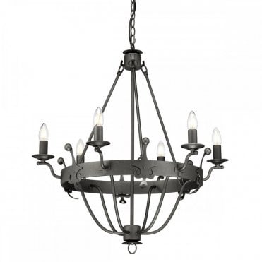 WINDSOR Graphite 6 Light Chandelier Regal Decoration