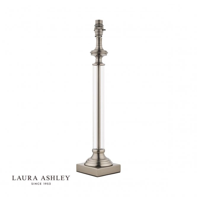 WINSTON Antique Chrome & Glass Candlestick Table Lamp | Base Only