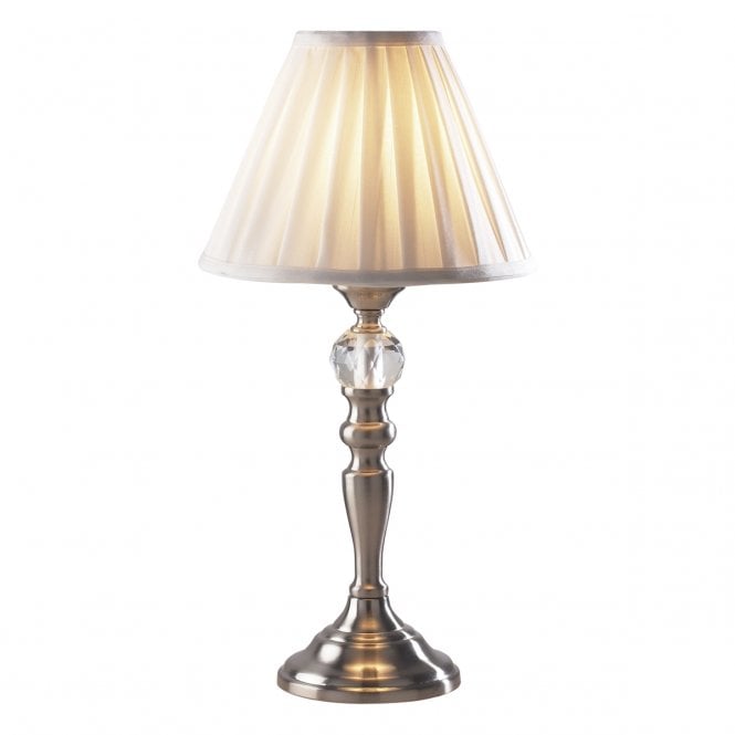 WISE Beau Satin Chrome Touch Lamp
