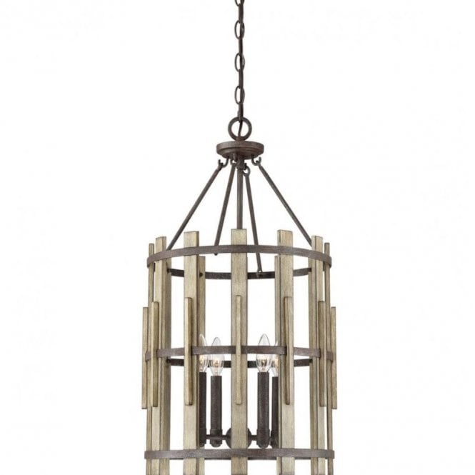 WOOD Hollow 4 Light Chandelier in Wood