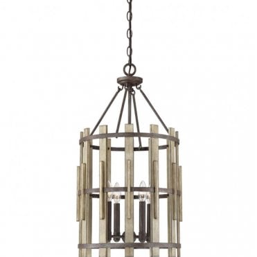 WOOD Hollow 4 Light Chandelier in Wood