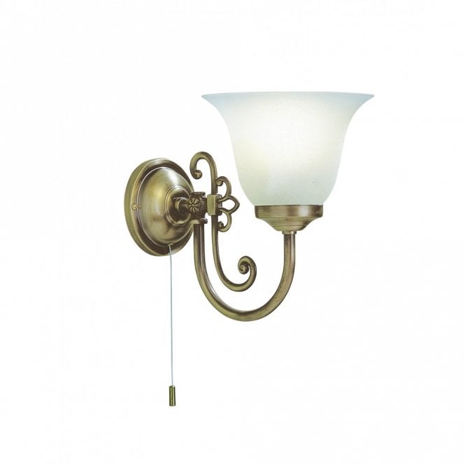 WOODSTOCK - Single Wall Light Antique Brass Switched