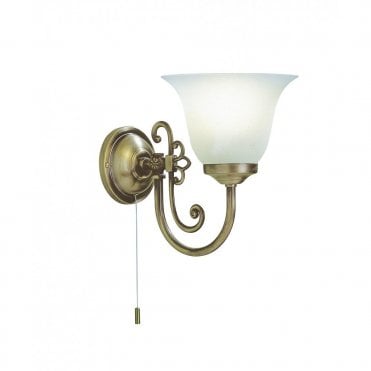 WOODSTOCK - Single Wall Light Antique Brass Switched