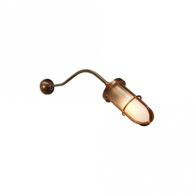WYBERT - Bathroom Well Glass Wall Light In Antique Brass