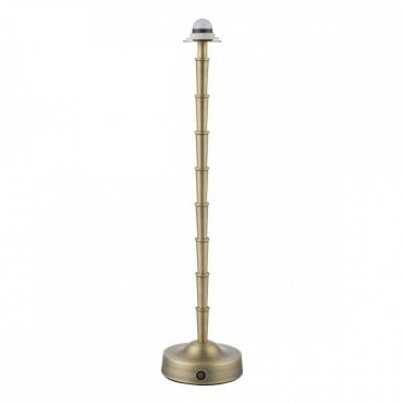 Wyman rechargeable table lamp in matt antique brass with bamboo-style stem by The Lighting Book – base only