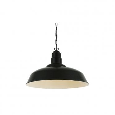 WYSE - Industrial Ceiling Pendant Light In Powder Coated Black