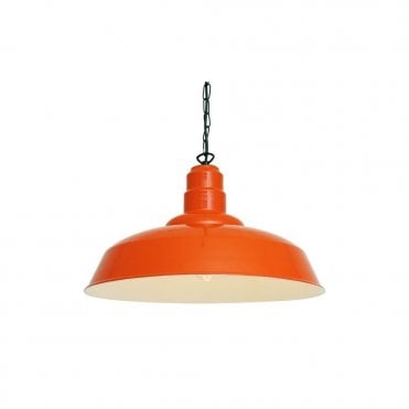 WYSE - Industrial Ceiling Pendant Light In Powder Coated Orange