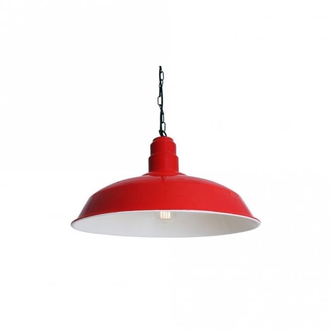 WYSE - Industrial Ceiling Pendant Light In Powder Coated Red