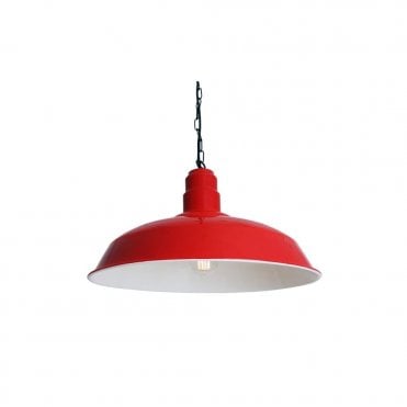 WYSE - Industrial Ceiling Pendant Light In Powder Coated Red
