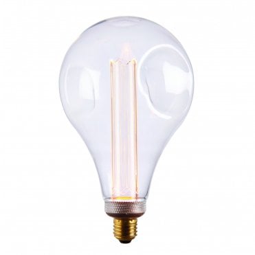 XL E27 LED Dimple Globe Bulb 2.5W Clear Glass & Chrome Finish