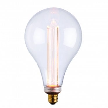 XL E27 LED Globe Bulb 2.5W Clear Glass & Chrome Finish